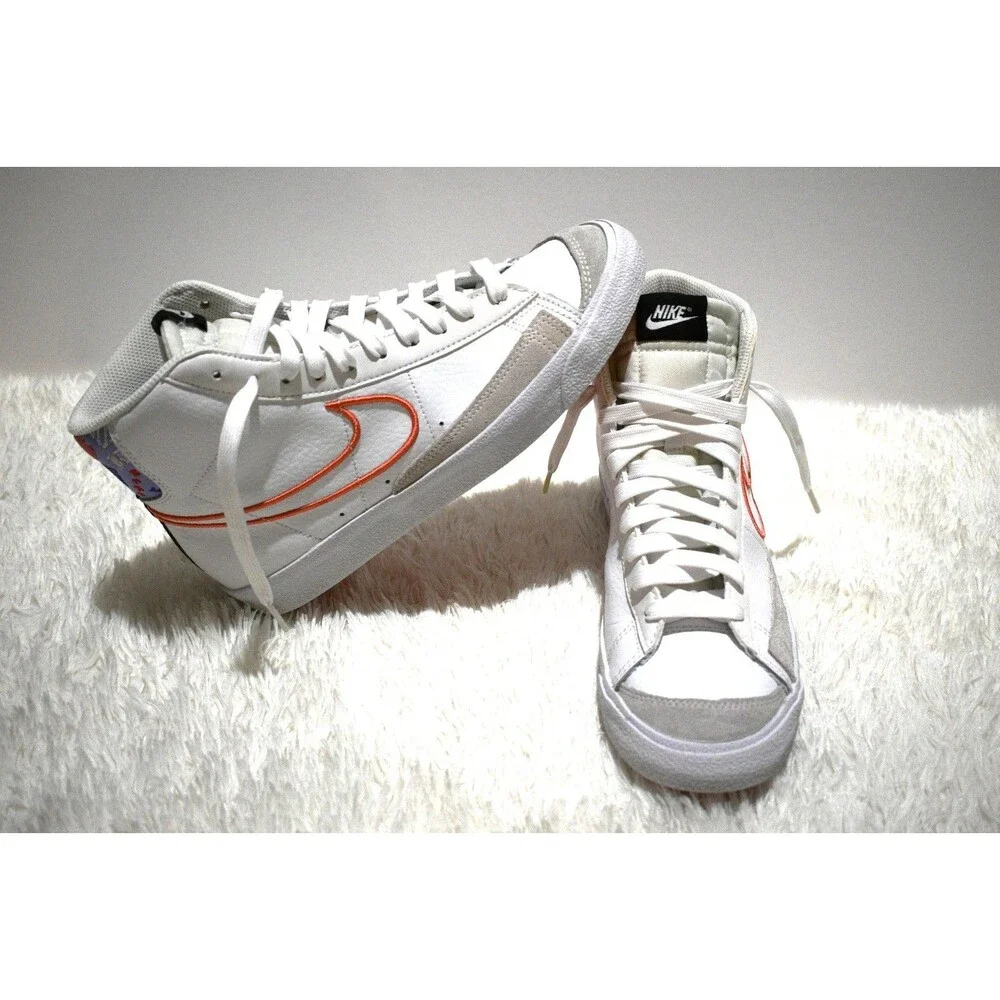 Nike Blazer Mid ’77 Vintage White Leather & Double Swoosh (DJ0265-100) - Size 7Y